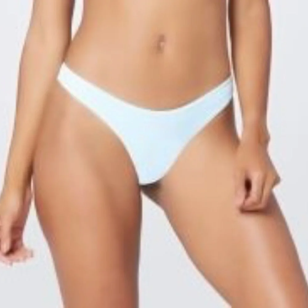 NEW L*Space Sky Blue Terry Cabana Bitsy Bikini Swim Bottom XL NWT